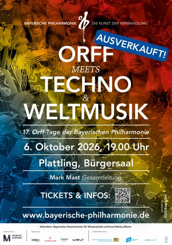 AUSVERKAUFT: Orff meets Techno & Weltmusik, 06.Oktober 2026, 19.00 Uhr | Bürgersaal, Plattling 