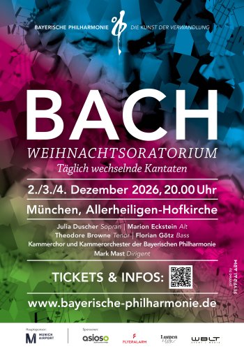 Bach Weihnachtsoratorium, 2. Dezember 2026, 20.00 Uhr, München, Allerheiligen-Hofkirche 