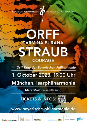 ORFF Carmina Burana & STRAUB Courage, 1. Oktober 2023, 19 Uhr, München, Isarphilharmonie