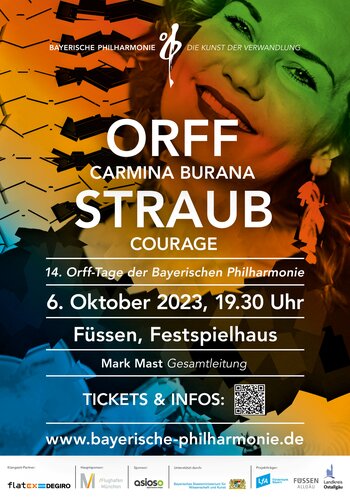 ORFF Carmina Burana & STRAUB Courage,  6. Oktober 2023, 19.30 Uhr, Füssen, Festspielhaus Neuschwanstein